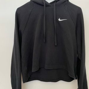 Nike, Women’s Large (12-14), black, ribbed, cropped, sweater, hoodie